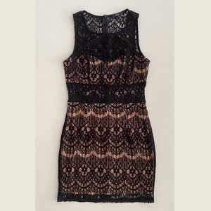 blanc Spring Summer Going Out Sleeveless Black Lace Dress Women's Size M